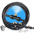 Misting Cooling System, 26Ft (8M) Misting Line + 7 Brass Mist Nozzles + Brass Adapter(3/4") Outdoor Mister For Patio Backyard Garden Greenhouse