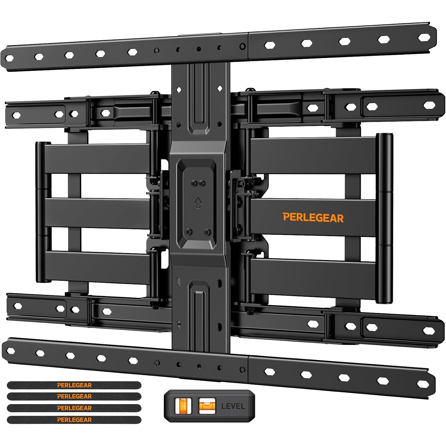 Perlegear Ultra Slim Tv Wall Mount 1.1" Low Profile For 42-90" Tvs, Fits 16"/24" Studs, Full Motion Tv Mount Wall Bracket With Dual Articulating Arms, Swivel, Tilt, Max Vesa 600X400Mm, Holds 132Lbs