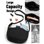 Crossbody Sling Bag for Women Men Trendy, Crescent Bag with Adjustable Strap, 2 Zippers Lightweight