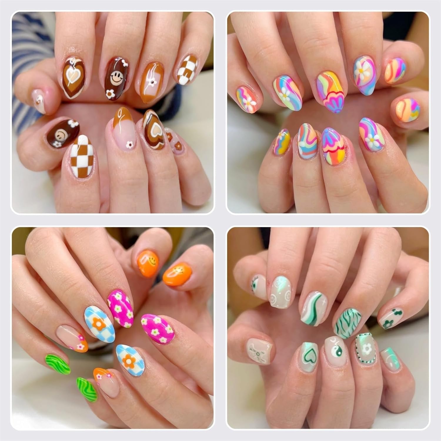 5Pcs Dual-Tipped Silicone Nail Art Pens, 5Pcs 2-Way Dotting Tools for Resin, Foil, Carving, Drawing & Shaping - Professional Nail Design Kit for Home & Salon