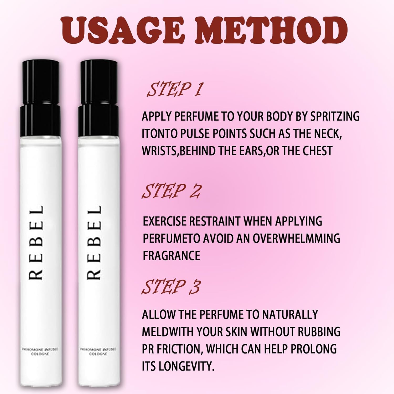 Rebel Pheromone Cologne for Men, 2025 New Rebel by Alloura, 2PCS