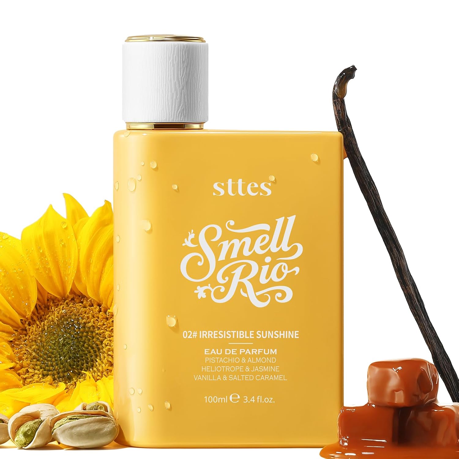 Perfume 02# Irresistible Sunshine For Women - Pistachio, Vanilla & Salted Caramel Eau De Perfume 100Ml (3.4Fl Oz) Sweet Gourmand Caramel Vanilla Fragrance (Evolution Of 602)