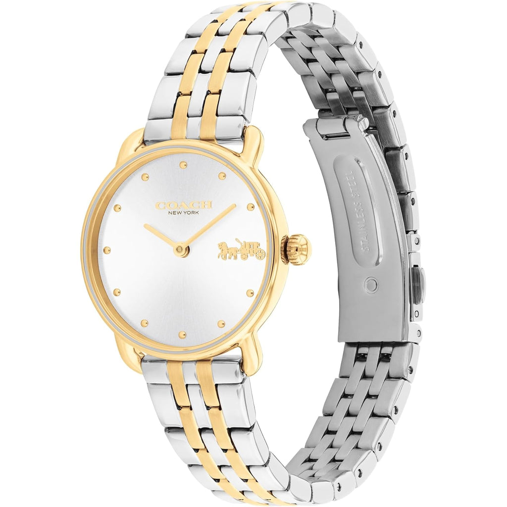 Coach Elliot Women’S Quartz Watch – Two-Tone Link Bracelet – 2-Hand Analog Movement - Iconic Style - Gift For Her - 28Mm
