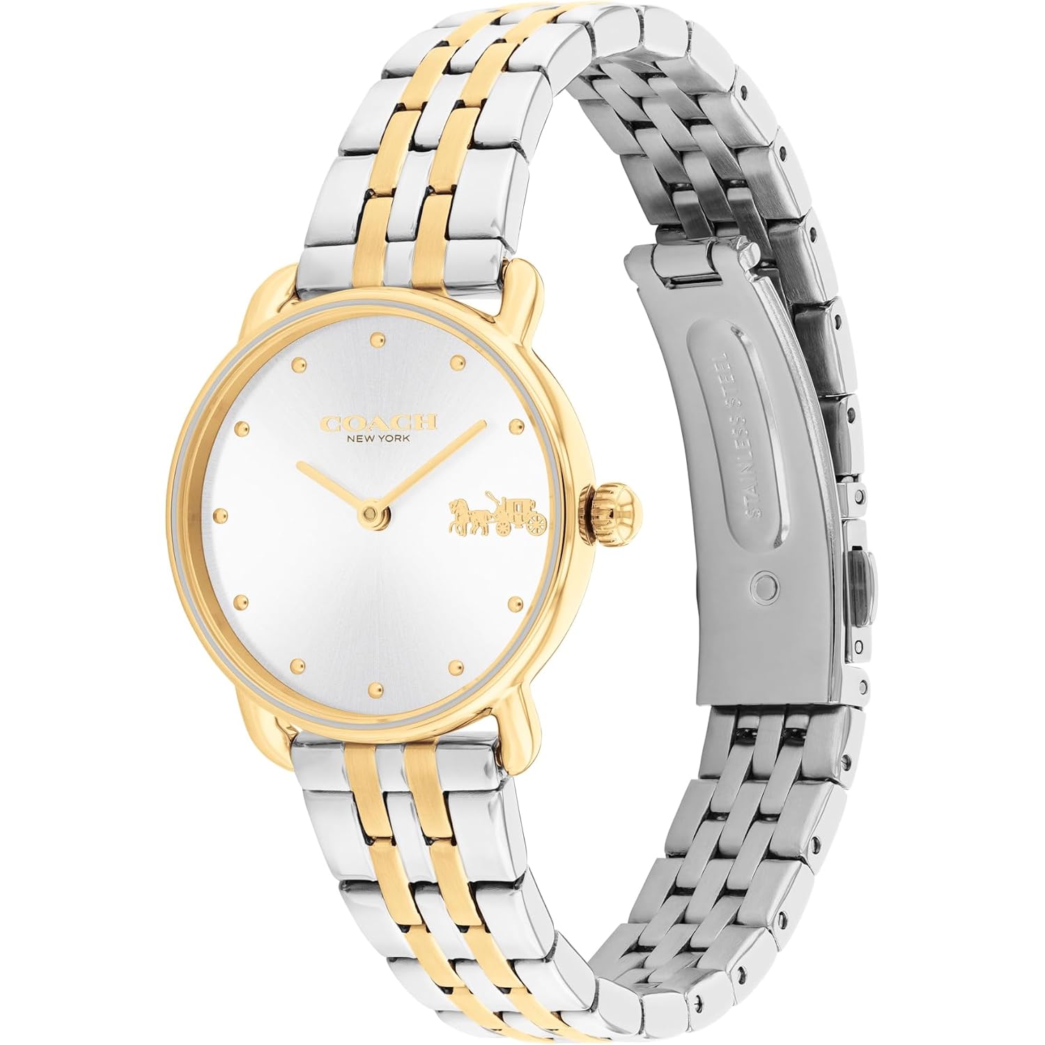 Coach Elliot Women’S Quartz Watch – Two-Tone Link Bracelet – 2-Hand Analog Movement - Iconic Style - Gift For Her - 28Mm