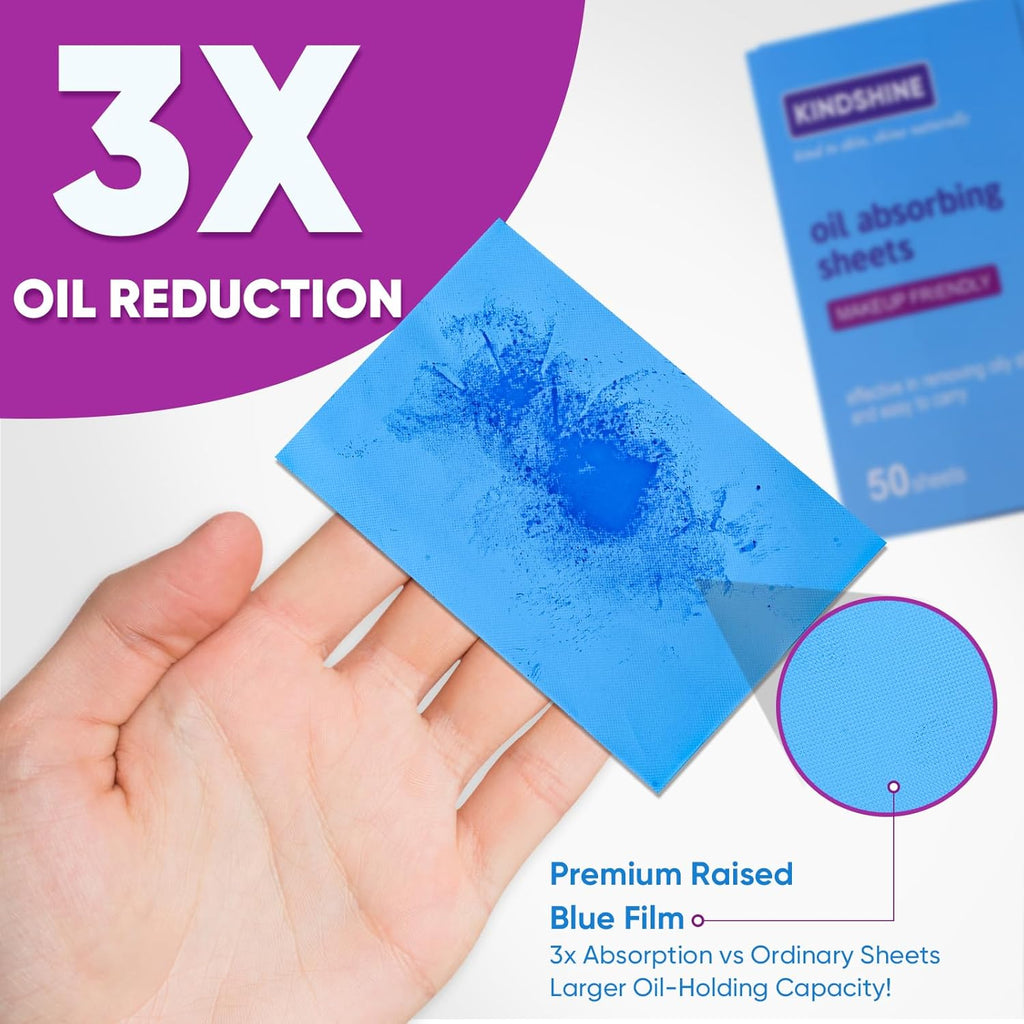 KINESHINE 100P High-Performance Oil Absorbing Sheets for Face - Makeup Friendly Blotting Papers for Oily Skin - Oil Blotting Sheets for Face, Portable Oil Wipes