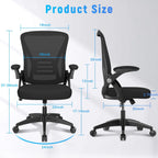 Naspaluro Home Office Desk Chair Mid Back With Adjustable Height Dark Black