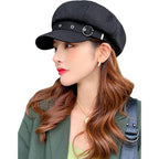 Women Beret Newsboy Hats Classic Autumn Spring Winter Cap Black