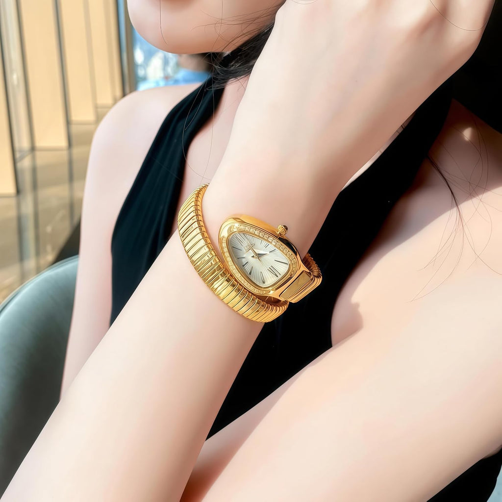 Mastop Snake Face Watch For Women 5.9-7.1In Snake Shape Face Women Watches Ladies Watches Waterproof Steel Dainty Dress Female Wrist Watches Relogio Feminino