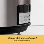 Crock-Pot Large 8-Quart Programmable Slow Cooker with Auto Warm Setting Black Stainless Steel