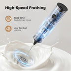 Rechargeable Milk Frother Handheld, Electric Foam Maker With Dual Spring Whisk, 3 Speeds For Coffee, Latte, Matcha, Hot Chocolate, Portable Charging Usb-C Stainless Steel Hand Drink Mixer