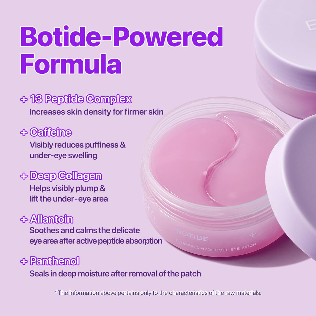 Botide Under Eye Patches For Dark Circles & Puffiness – 13 Peptides, Caffeine & Niacinamide | Hydrogel Eye Patches For Fine Lines & Crow'S Feet | Korean Skincare (60 Count)