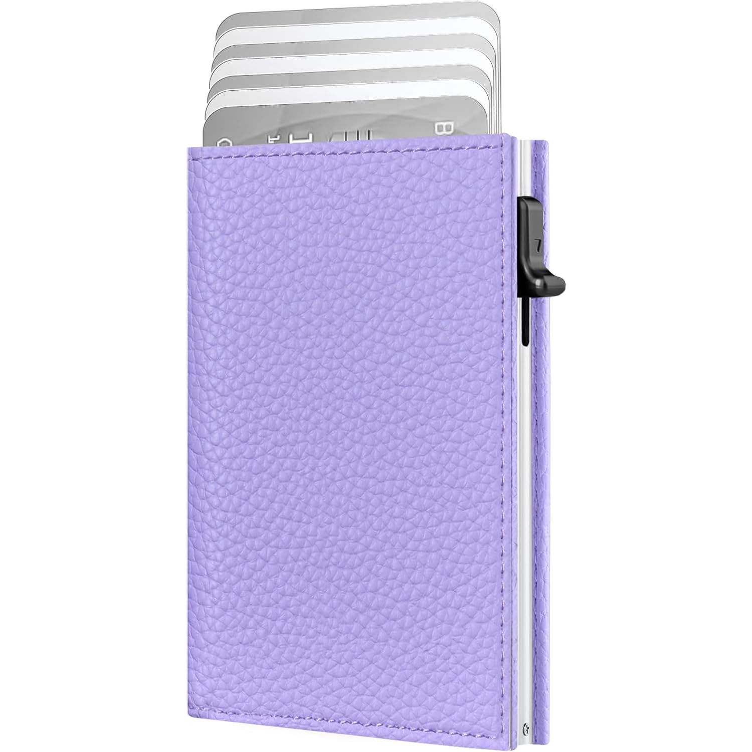Rfid Wallet Women - Small Slim Trifold Leather Wallet With Metal Pop Up Card Holder, 2026 Trendy Lavender Purple, Holds 11 Cards 10+ Bills, Id Window Cash Slot, Gift For Her