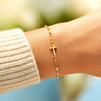 STORYJEWELLERY Retirement Gift for Woman, Retirement Bracelet, 2026 Retired Gifts for Teacher Nurse and Coworker, Cross Bracelet for Women
