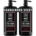 Dead Sea Collection Sandalwood Men’S Body Wash – 3 In 1 Body Wash For Men For Hair, Face & Body – Moisturizing Shower Gel With Dead Sea Minerals – Pack Of 2 (33.8 Fl Oz Each)