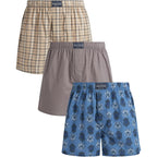 Lucky Brand Mens Boxer Shorts - 3 Pack Soft Cotton Relaxed Fit 4” Inseam Mens Underwear Boxers With Functional Fly
