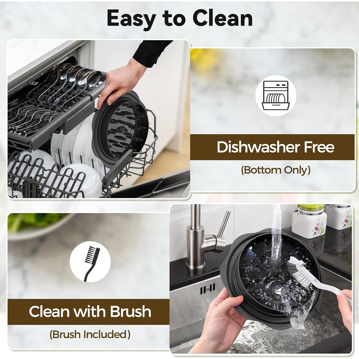 Ukeetap 10" Pro Chicken Shredder Tool Twist Large For Kitchen, Bpa-Free Food-Safe Meat Grinder, Visible Chicken Breast Meat Shredder With Strong Anti-Slip Bottom & Ergonomic Handle, Black