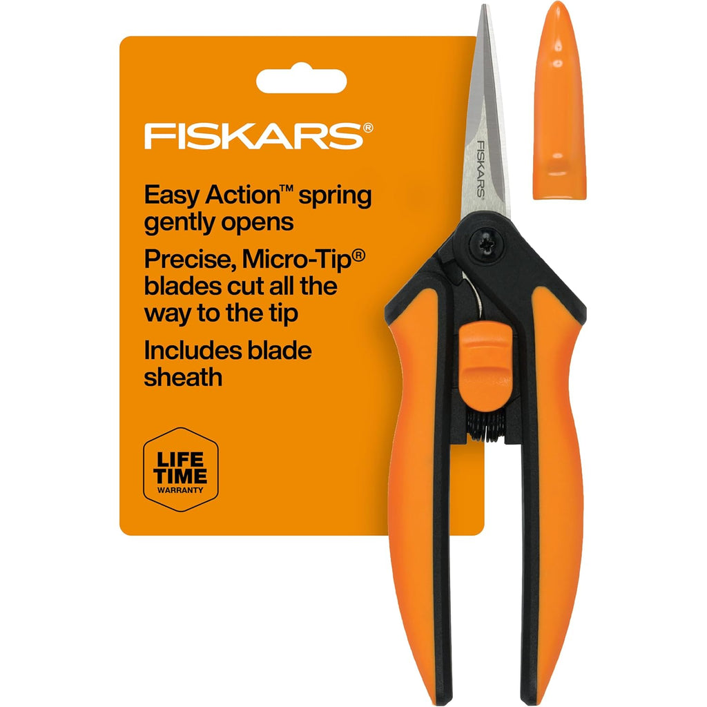 Fiskars 6" Pruning Scissors For Flower Stems, Herbs, Buds, And Small Plants, Garden Snips With Stainless Steel Blades, Gardening Trimmers With Comfortable Handle