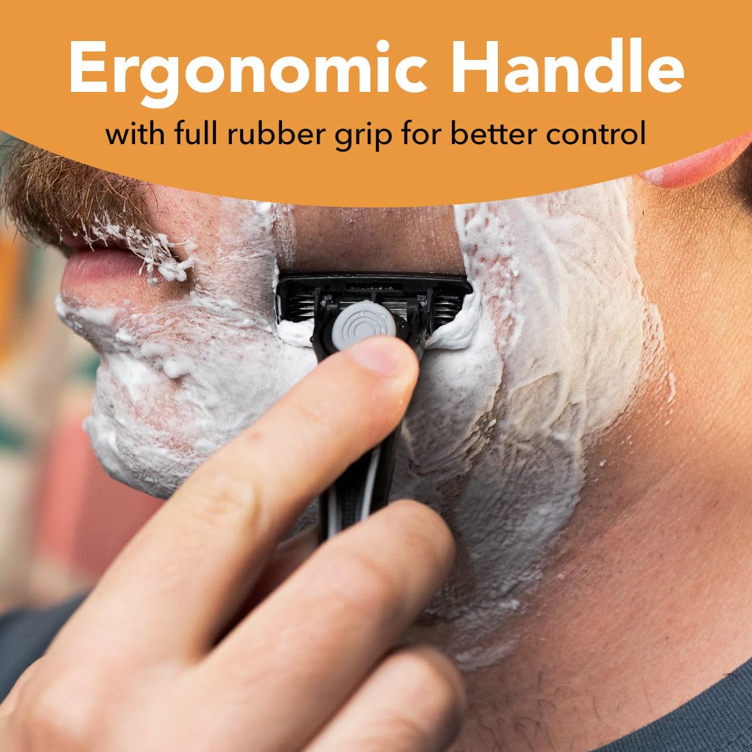 BIC Flex 4 Men's Refillable 4-Blade Razors with 1 Handle and 4 Cartridges, Pivoting Head and Lubricating Strip for Father’s Day