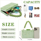 Women Acrylic Clutch Purse Formal Wedding Evening Handbag Marble Party Shoulder Crossbody Bag With Bead Chain
