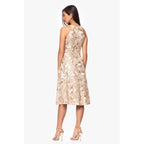 Betsy & Adam Women'S Soutache Lace Halter Sleeveless Knee Length Dress