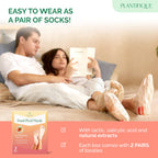 PLANTIFIQUE Foot Peeling Mask 2 Pack | Dermatologically Tested Repairs Heels & Removes Dry Dead Skin for Baby Soft Feet | Exfoliating Foot Peel Mask for Dry Cracked Feet | Peach