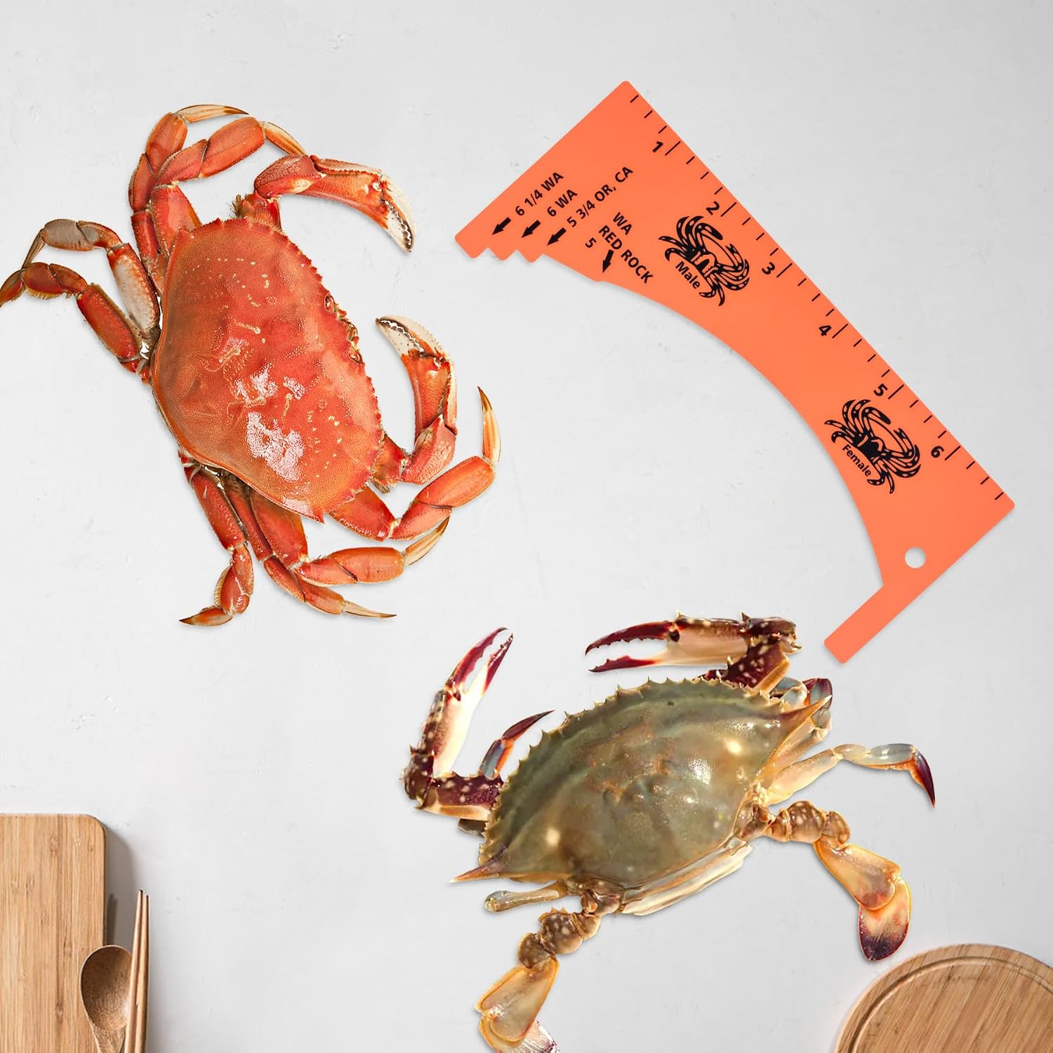 Lakei Crab Gauge, Measure For Dungeness, Blue Crab, Rock Crab, Lobste