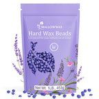 Mallowwax Hard Wax Beads, Wax Beans for Hair Removal, Natural Lavender, Stripless, Coarse Body Hair Specific - Ideal for Bikini, Brazilian, Legs, Underarms, Chest, 16 Ounce