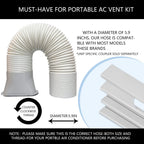 Lezifu Portable Air Conditioner Kit With Hose, Adjustable Window Seal With 5.9 Inch Diameter 59" Length Hose For Vertical/Horizontal Window