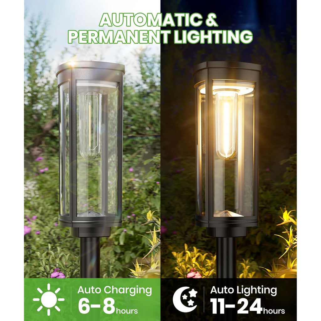 Bitpott Bright Solar Pathway Lights Outdoor, 8 Pack Solar Powered Garden Lights Waterproof Ip65, Auto On/Off Outdoor Light For Lawn Patio Walkway Driveway Decor Landscape Lighting