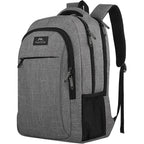 Matein Travel Laptop Backpack, 15.6 Inch College School Computer Bag, Grey | Slim Sturdy Business Daypack, Anti Theft Bookbag, Water Resistant, Gift For Men & Women, Personal Item Bag, Mochilas