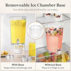 Lifewit 1 Gallon Drink Dispenser for Parties 2 Pcs, 4L Plastic Beverage Container with Stand for Juice/Tea/Soda & Lemonade, Clear Water Pitcher with Spigot for Mimosa Bar Hosting 39 x 16 cm/15x6"