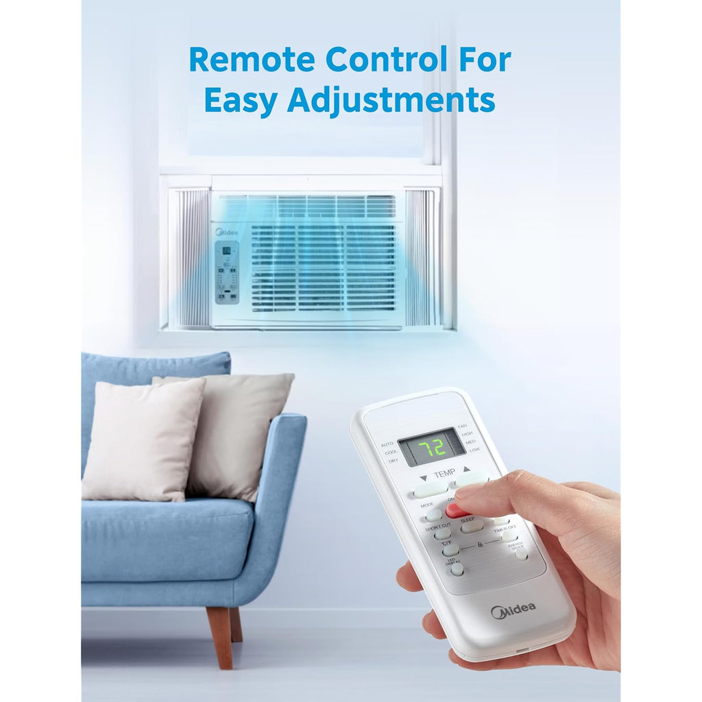 Midea 5,000 Btu Window Air Conditioner, Cools Up To 150 Sq. Ft. With Easy-To-Use Reusable Filter, Remote, Perfect Ac For Bedroom, Living Room, Home Office, Electronic Control
