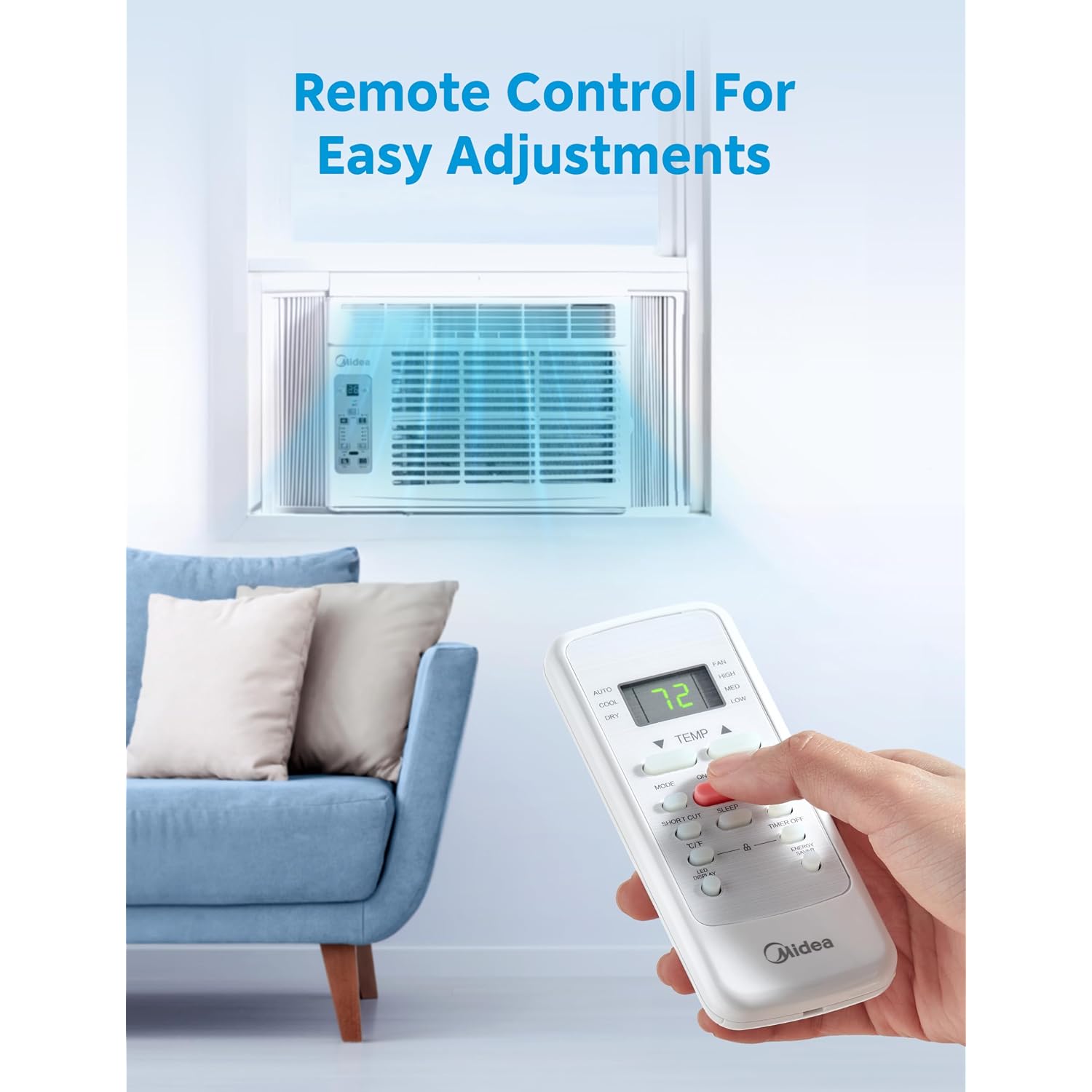 Midea 5,000 Btu Window Air Conditioner, Cools Up To 150 Sq. Ft. With Easy-To-Use Reusable Filter, Remote, Perfect Ac For Bedroom, Living Room, Home Office, Electronic Control