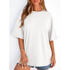 Womens 2026 Spring Going Out Tops Casual Short Sleeve Crewneck Loose Fit Basic Oversized T Shirts Summer Outfits