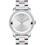 Movado Bold Iconic Women'S Watch - Swiss Quartz 2H Movement, Stainless Steel Ceramic Center Link Bracelet - 3 Atm Water Resistance - Sparkling Crystal Details For Her - 36Mm