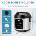 Aroma Digital Rice Cooker, 4-Cup (Uncooked) / 8-Cup (Cooked), 2 Qt, Steamer, Multicooker, Slow Cooker, Oatmeal Cooker, Auto Keep Warm, Stainless Steel Exterior