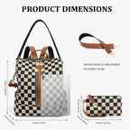 Small Backpack Purse For Women Checkered Back Pack Purses Ladies Backpack Handbags With Cherry Pendant Work Travel