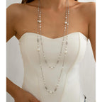 Long Necklaces for Women Pearl Necklaces for Women Long Chain Necklace Dainty Layered Pearl Necklace Statement Sweater Strand Chain Jewelry