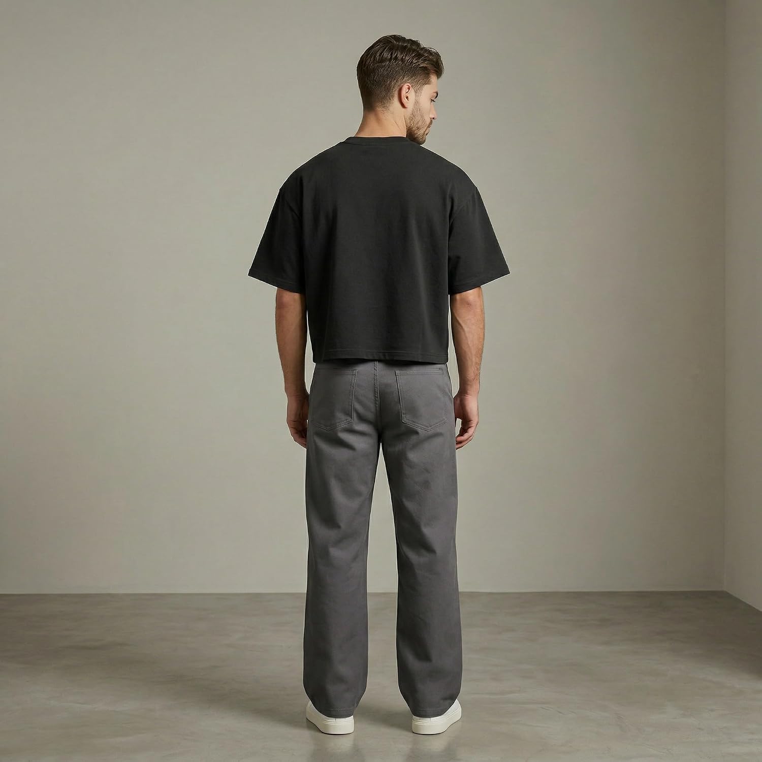 Boxy Cropped T Shirt For Men – Heavyweight 300Gsm Cotton Tee, Wide Chest Oversized Fit, Drop Shoulder Streetwear Shirt