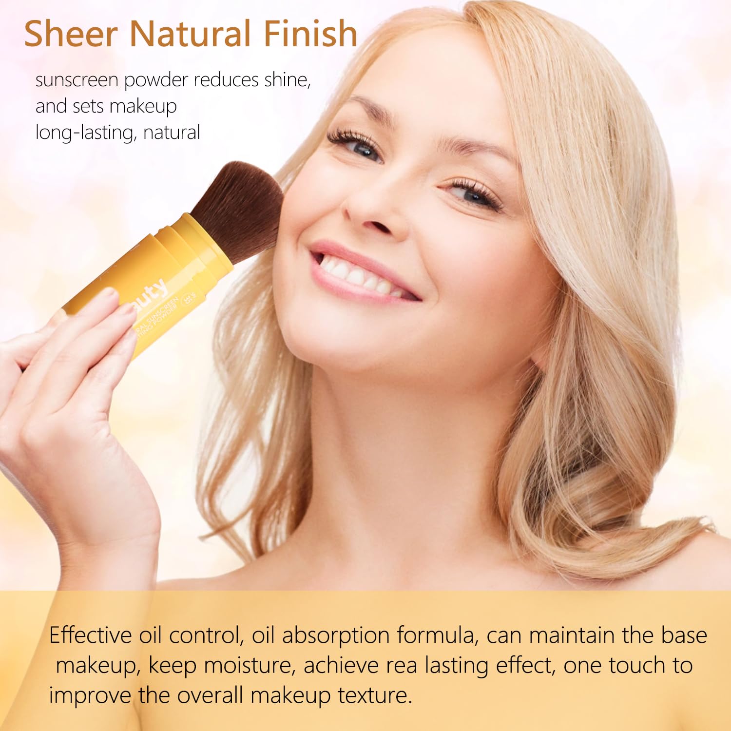 Mineral Powder Sunscreen for Face & Scalp, SPF 35 Brush on Sunscreen Setting Powder, Oil Control Hair Sunscreen Face Powder, Long Lasting Lightweight Breathable, Natural Matte Finish (#01 Translucent)