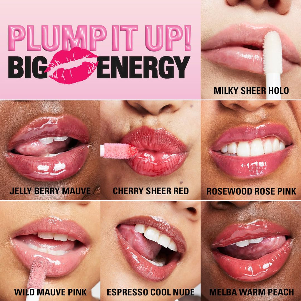 Revolution, Pout Bomb Plumping Lip Gloss, Buildable, High Shine for Hydrating, Plumping Finish, Buildable Color, Vegan & Cruelty-Free, Sheer Milky Nude, 0.15 fl oz