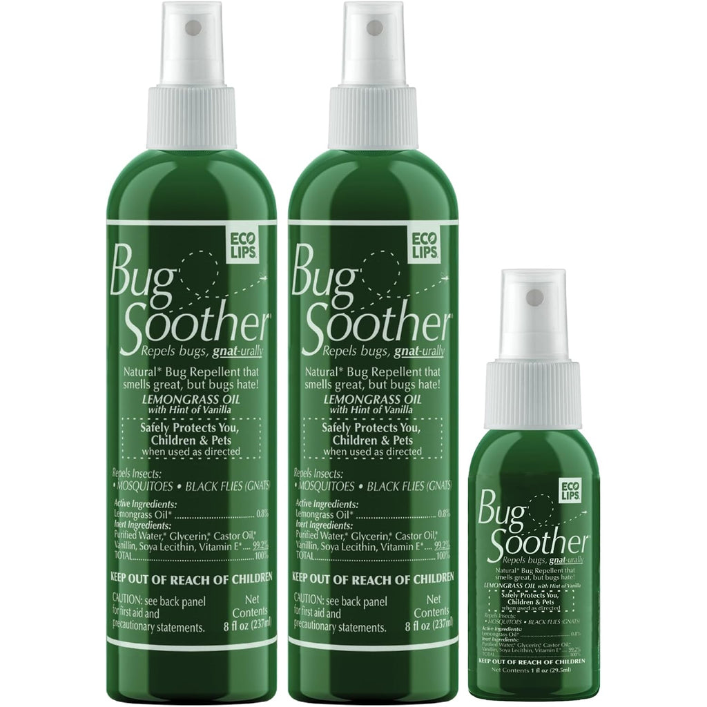 Bug Soother Natural Insect Repellent Spray, Deet-Free 8 Oz. (2 Count) | Plant Based | Repels Mosquitos, Gnats & No See'Ums | Family Safe | Made In The Usa