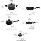 Amazon Basics Ceramic Non-Stick Cookware 8-Piece Set, Pots and Pans, Black