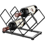 Countertop Wine Rack - 7 Bottles Metal Small Wine Rack Wine Bottle Holder Storage Space Saving For Home Kitchen Bar Tableop Cabinet Pantry