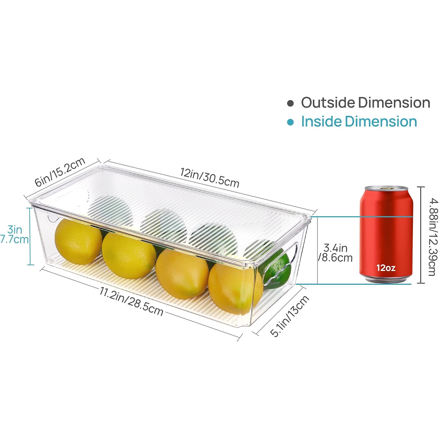 Vtopmart 8Pcs Clear Organizers And Storage Bins With Lids, Stackable Plastic Storage Containers With Handles For Fridge, Freezer, Pantry, Cabinet, Kitchen Organization