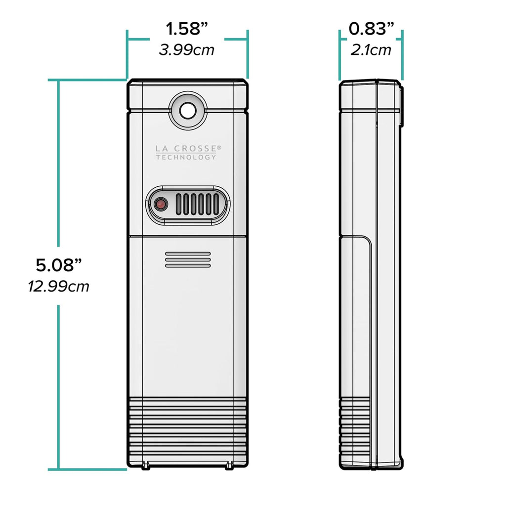 Tx141Th-Bv4 Wireless Weather-Resistant Temperature/Humidity Sensor | 330Ft Transmission Range, Battery Operated