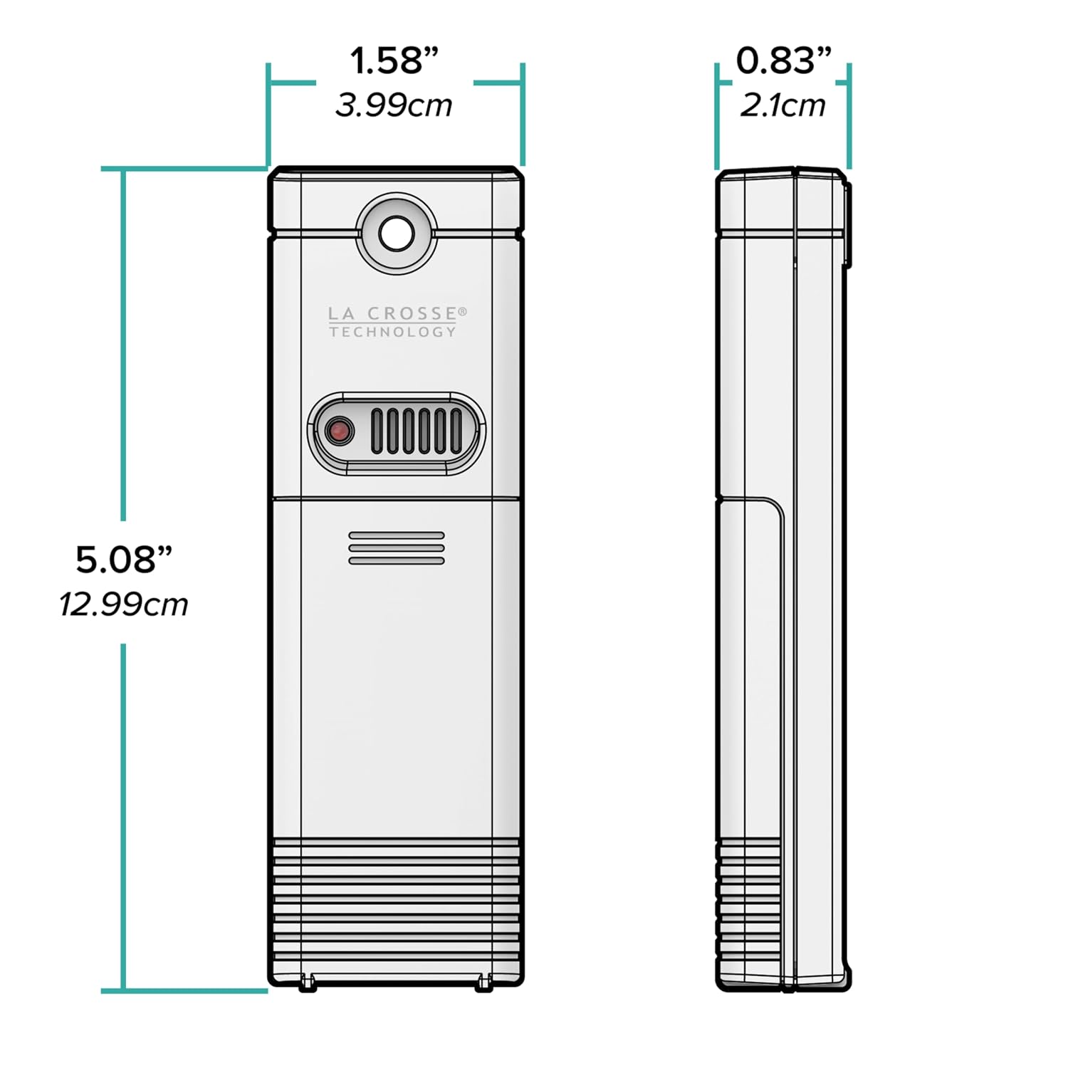 Tx141Th-Bv4 Wireless Weather-Resistant Temperature/Humidity Sensor | 330Ft Transmission Range, Battery Operated