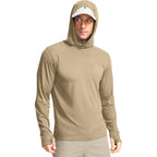 Men'S Sun Protection Shirts Upf 50+ Long Sleeve Hoodie With 2 Pockets Uv Spf Fishing Hiking Rash Guard Shirts