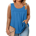 Plus Size Tank Tops for Women Sleeveless Crew Neck Summer Casual Loose Tee Shirts(1X-5X)