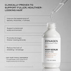 Zenagen Densifying Hair Serum For Fine + Thinning Hair | Boosts Hair Density, Strengthens & Nourishes Hair Follicles, Non-Greasy Water-Based Formula, Plant-Based, Vegan, All Hair Types